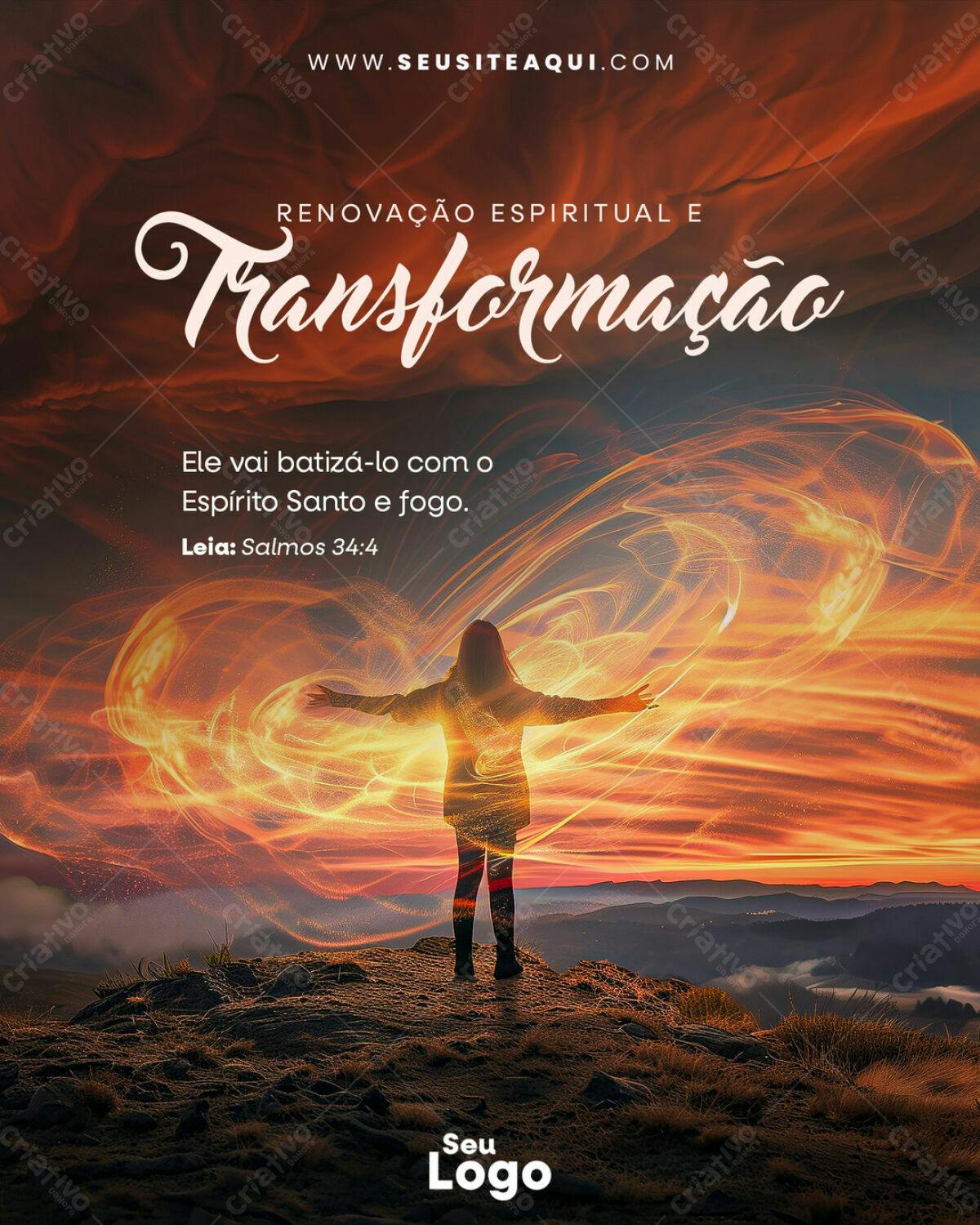 Flyer para Renovação Espiritual PSD Editável