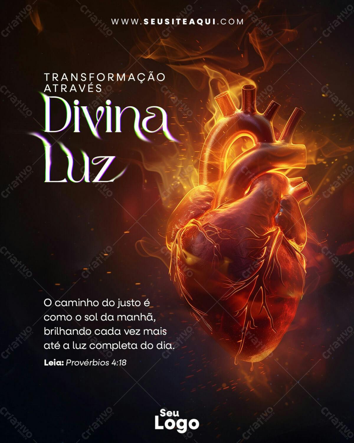 Flyer Igreja Transformação Divina Luz PSD Editável