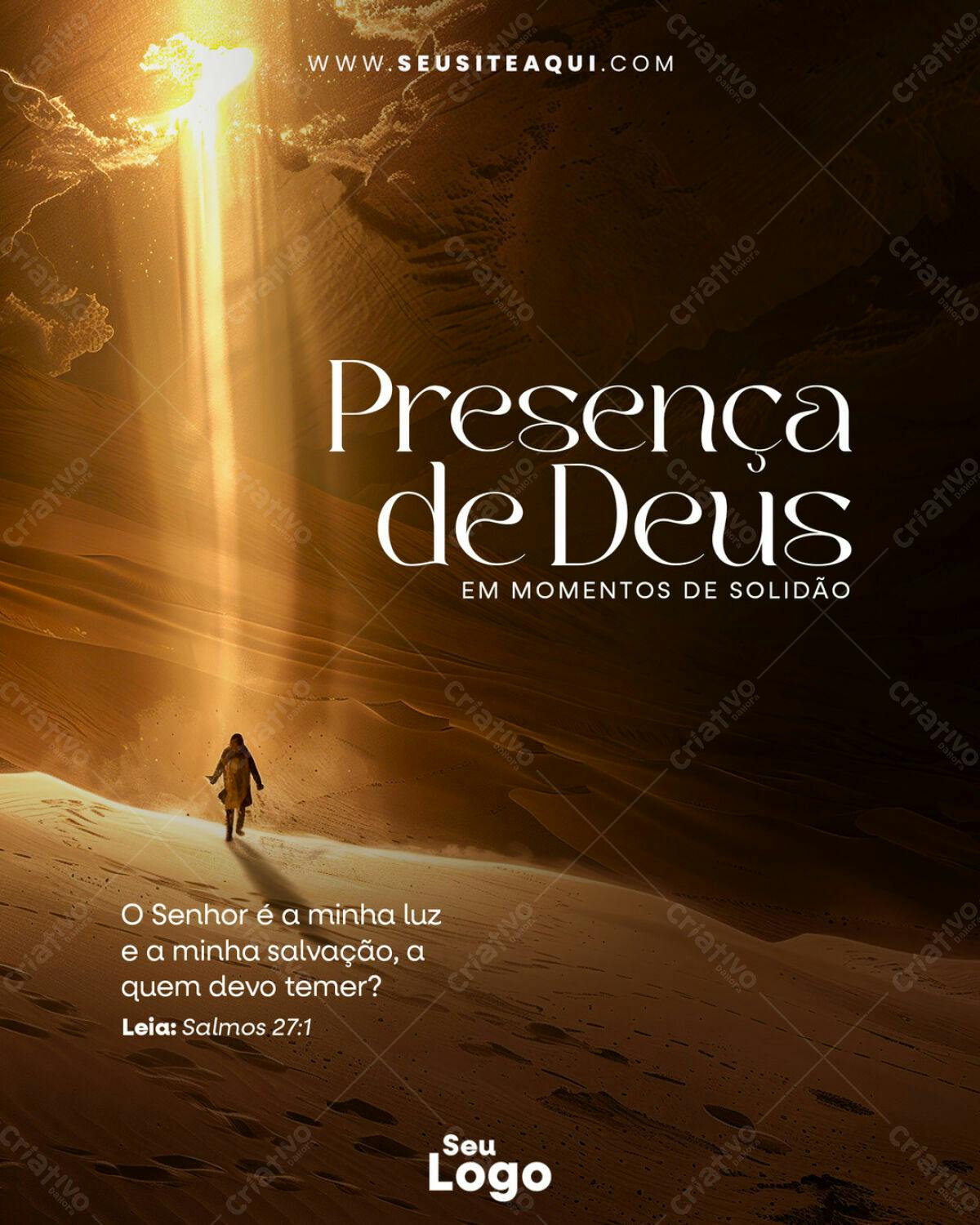 Flyer para Culto Presença de Deus PSD Editável