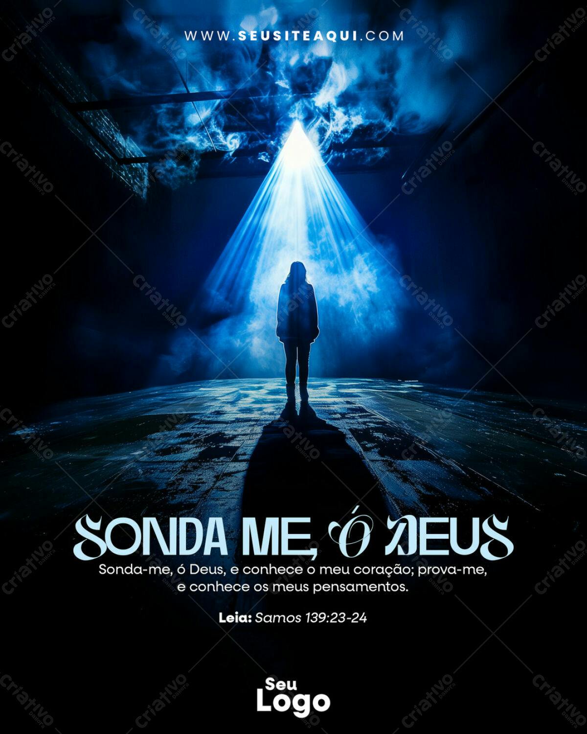 Poster para Culto Religioso PSD Editável