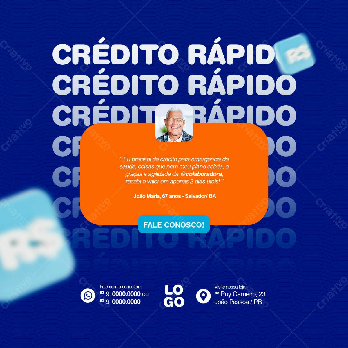 Post para Crédito Rápido PSD Editável