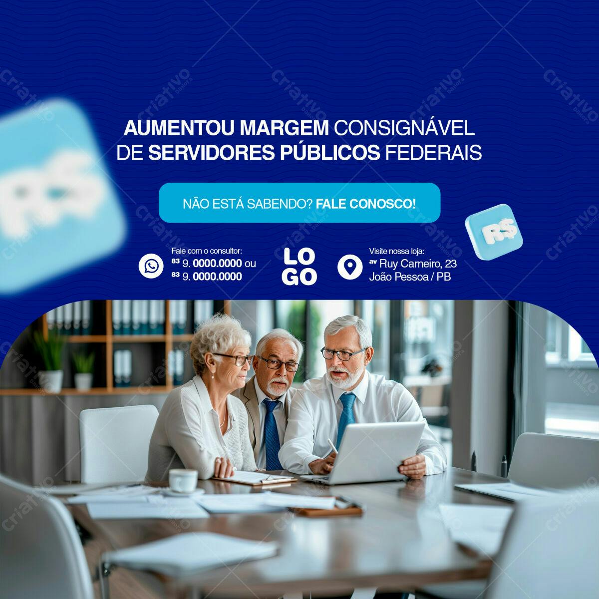 Postagem Facebook Margem Consignada Servidores Públicos PSD Editável