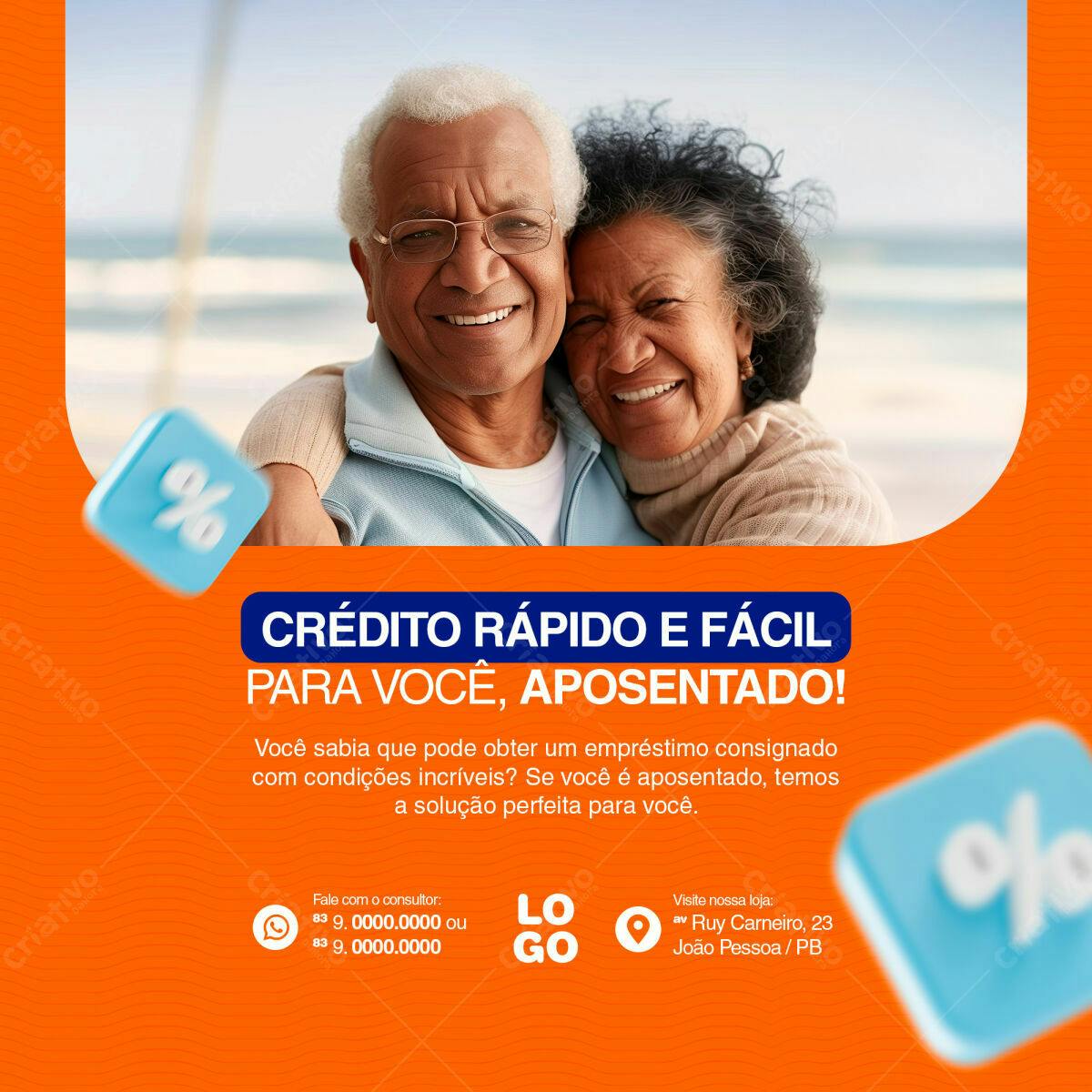 Postagem de Mídias Sociais Crédito Idosos PSD Editável