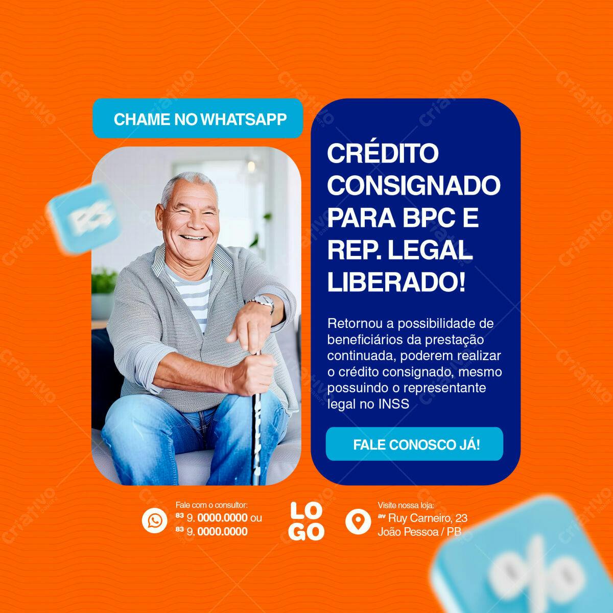 Post para Crédito Consignado PSD Editável