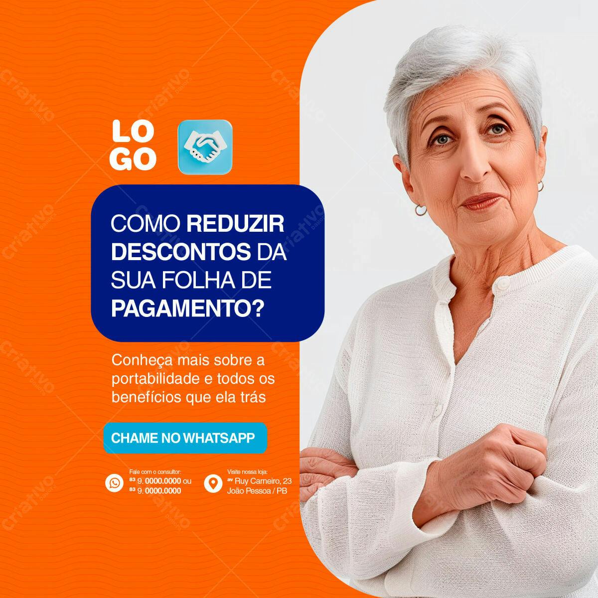 Postagem para Redução de Descontos na Folha de Pagamento PSD Editável