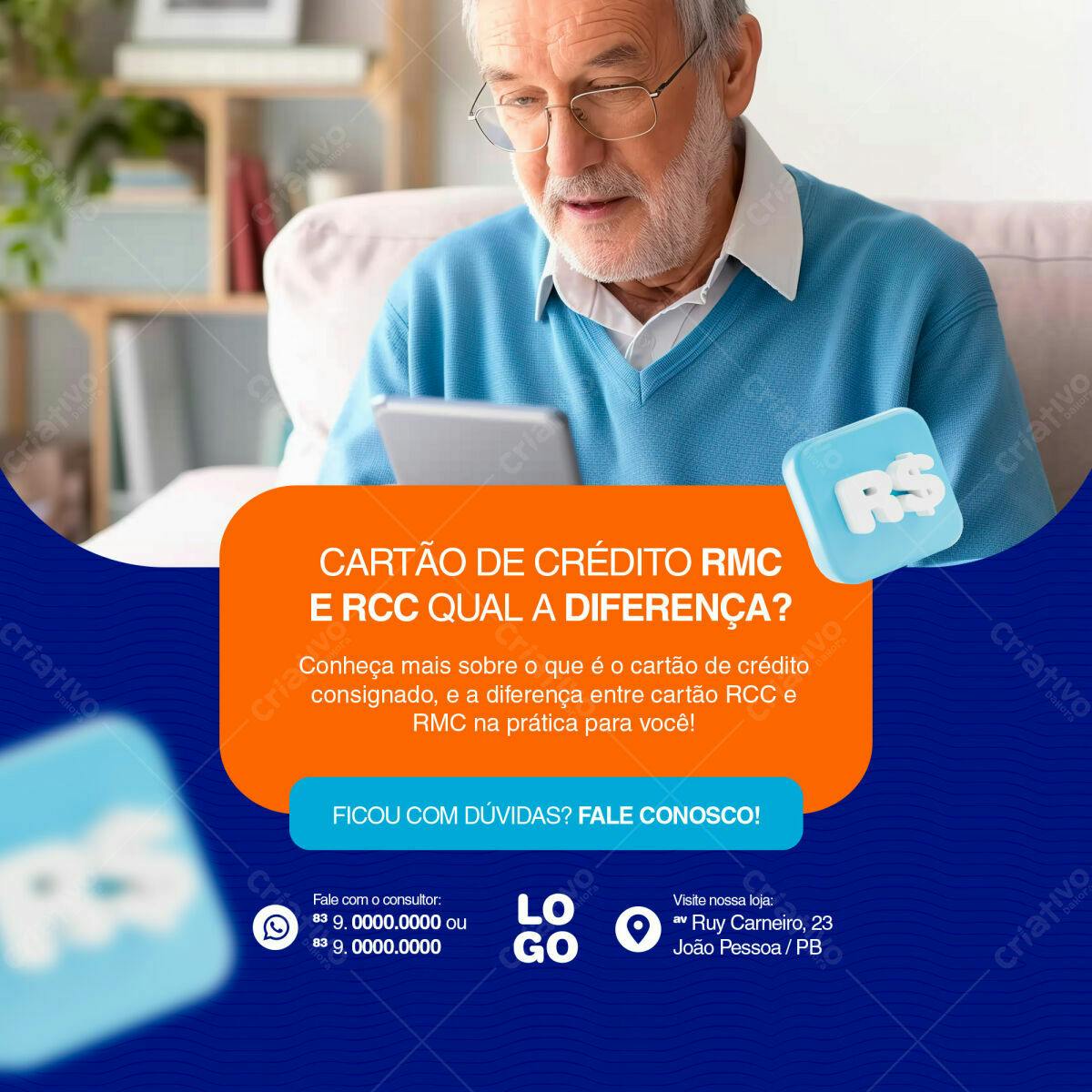 Postagem Cartão de Crédito PSD Editável