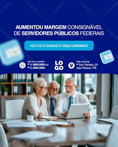 Margem consignável servidor público social media feed