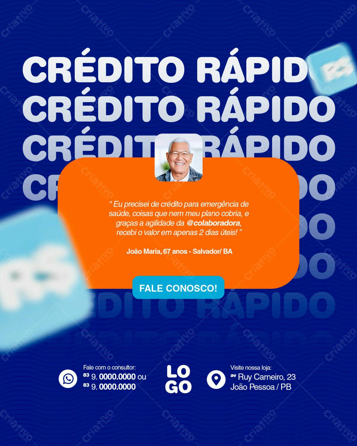 Post para Crédito Rápido PSD Editável