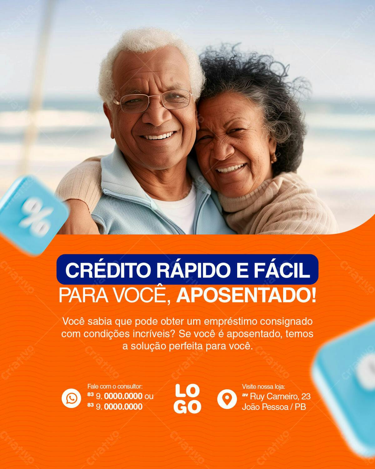 Postagem Mídias Sociais Crédito Consignado Aposentados PSD Editável