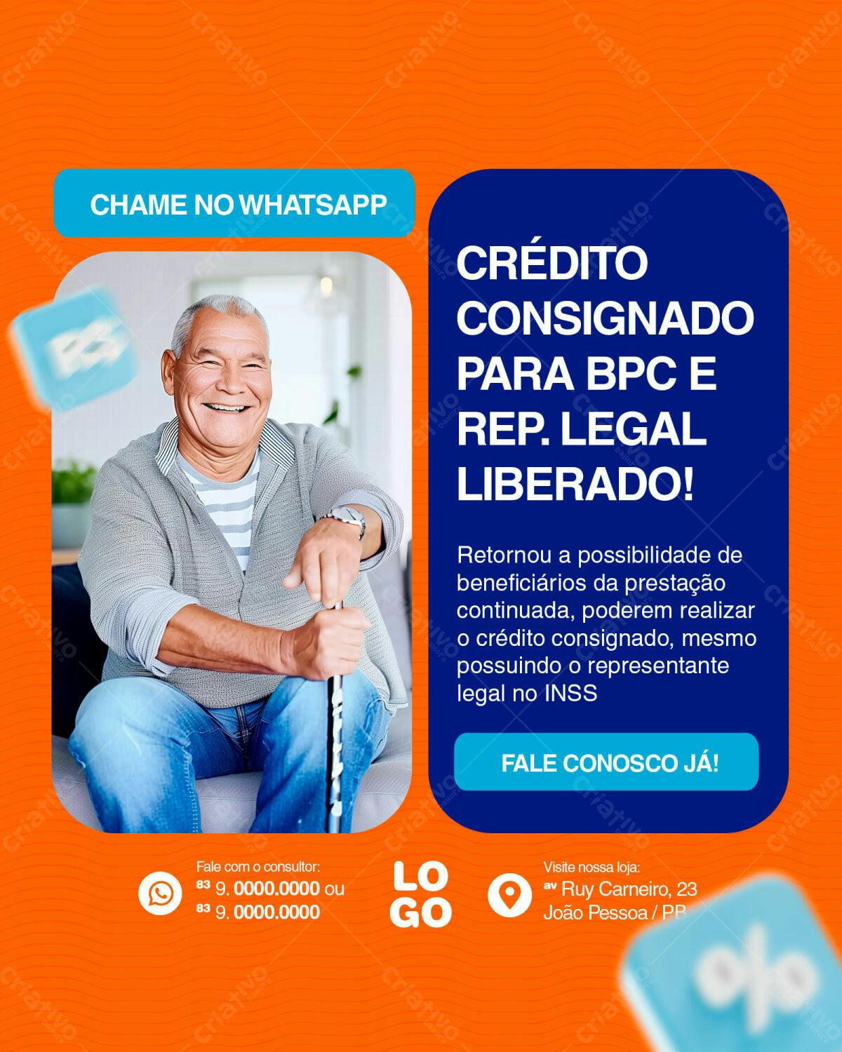 Flyer Crédito Consignado para BPC e Rep. Legal PSD Editável