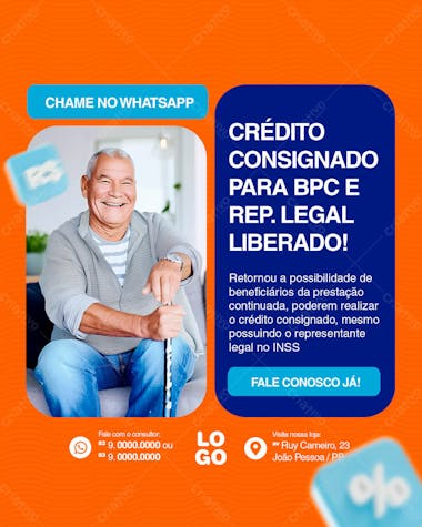 Crédito para bpc e representante legal liberado social media feed vertical