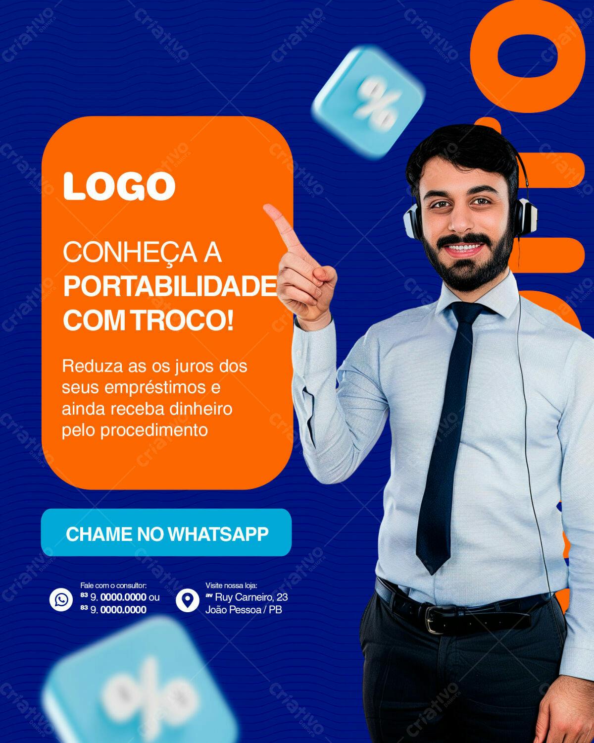 Postagem para Portabilidade com Troco PSD Editável