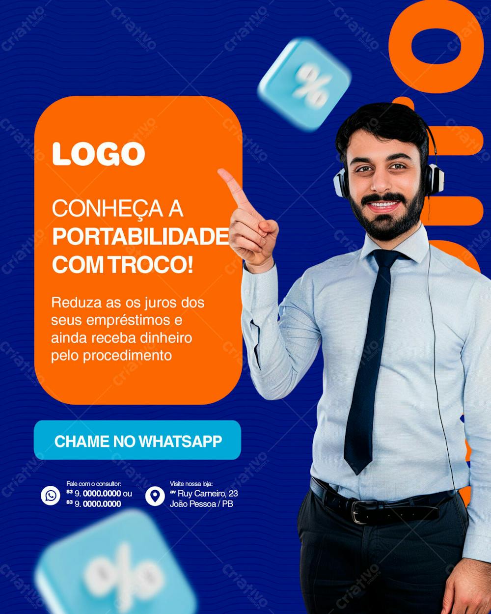 Conheça A Portabilidade Com Troco Crédito Social Media Feed Vertical