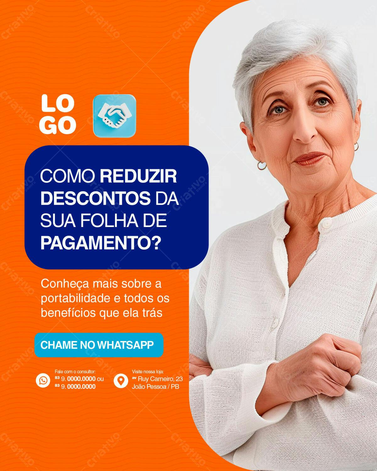 Flyer para Redução de Descontos na Folha de Pagamento PSD Editável