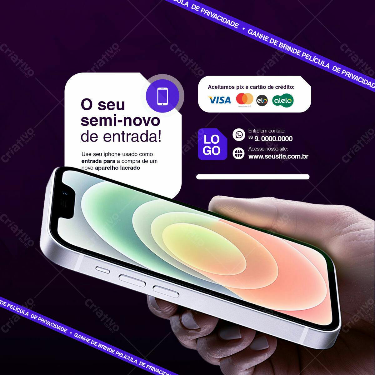 Flyer Promoção Troca de Iphone PSD Editável