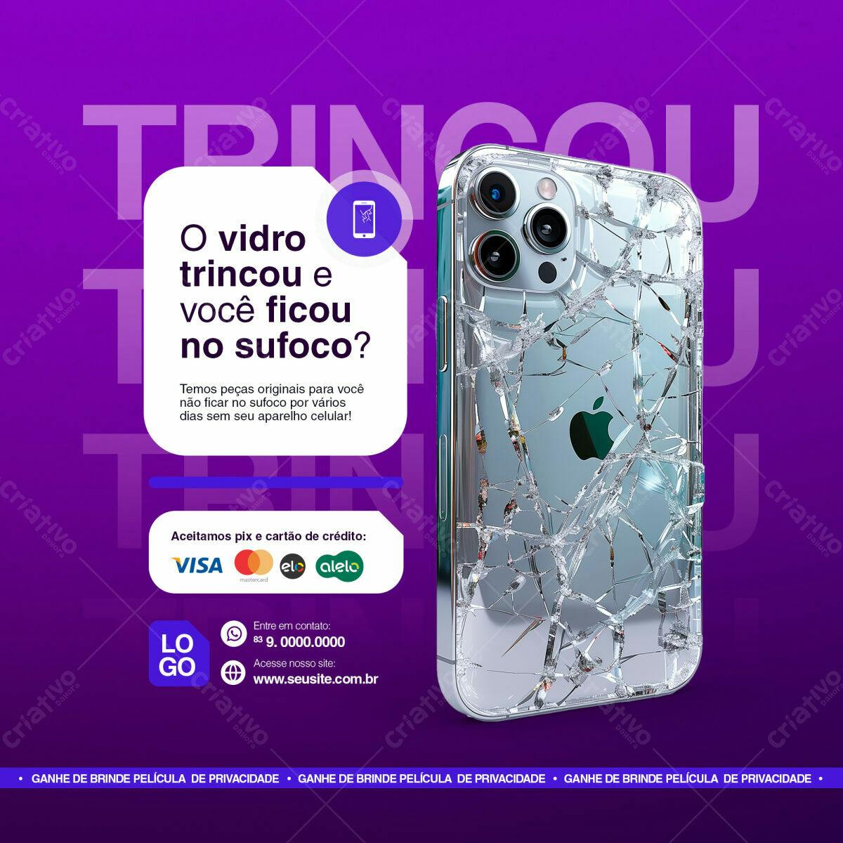 Postagem para Conserto de Celular PSD Editável
