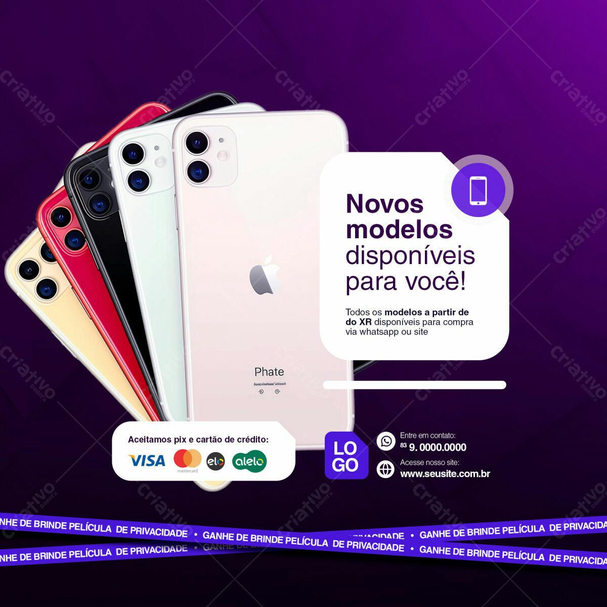 Anúncio de Novos iPhones PSD Editável