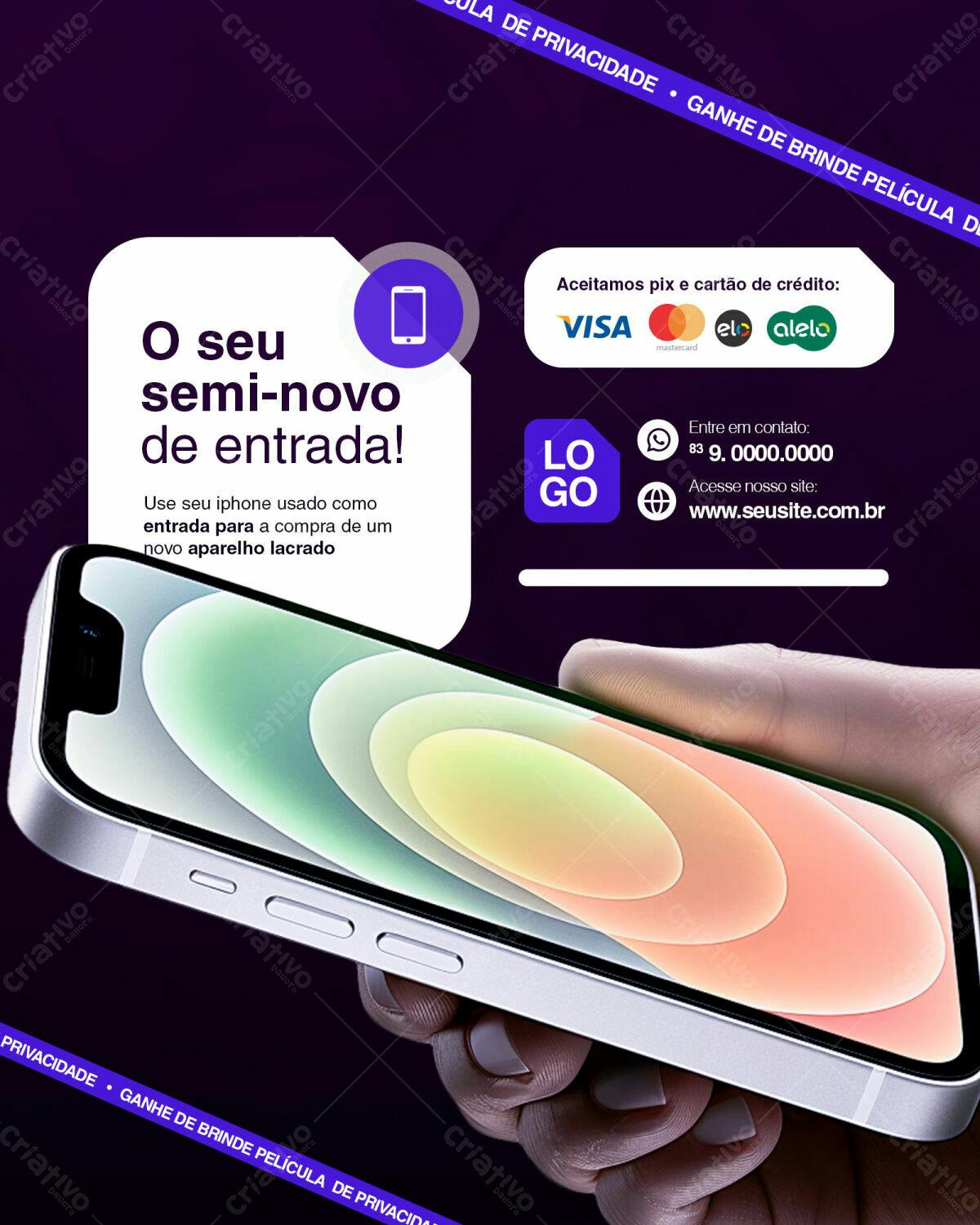 Flyer Troca de iPhone PSD Editável