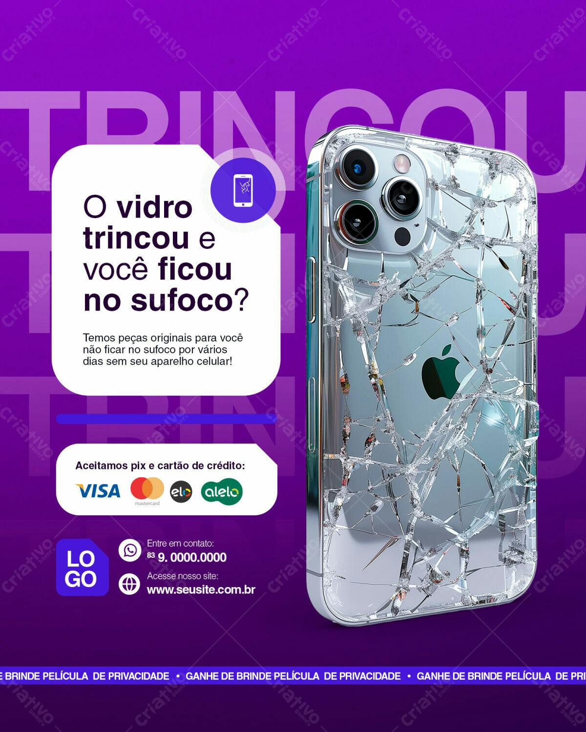 Flyer para Conserto de Celular PSD Editável