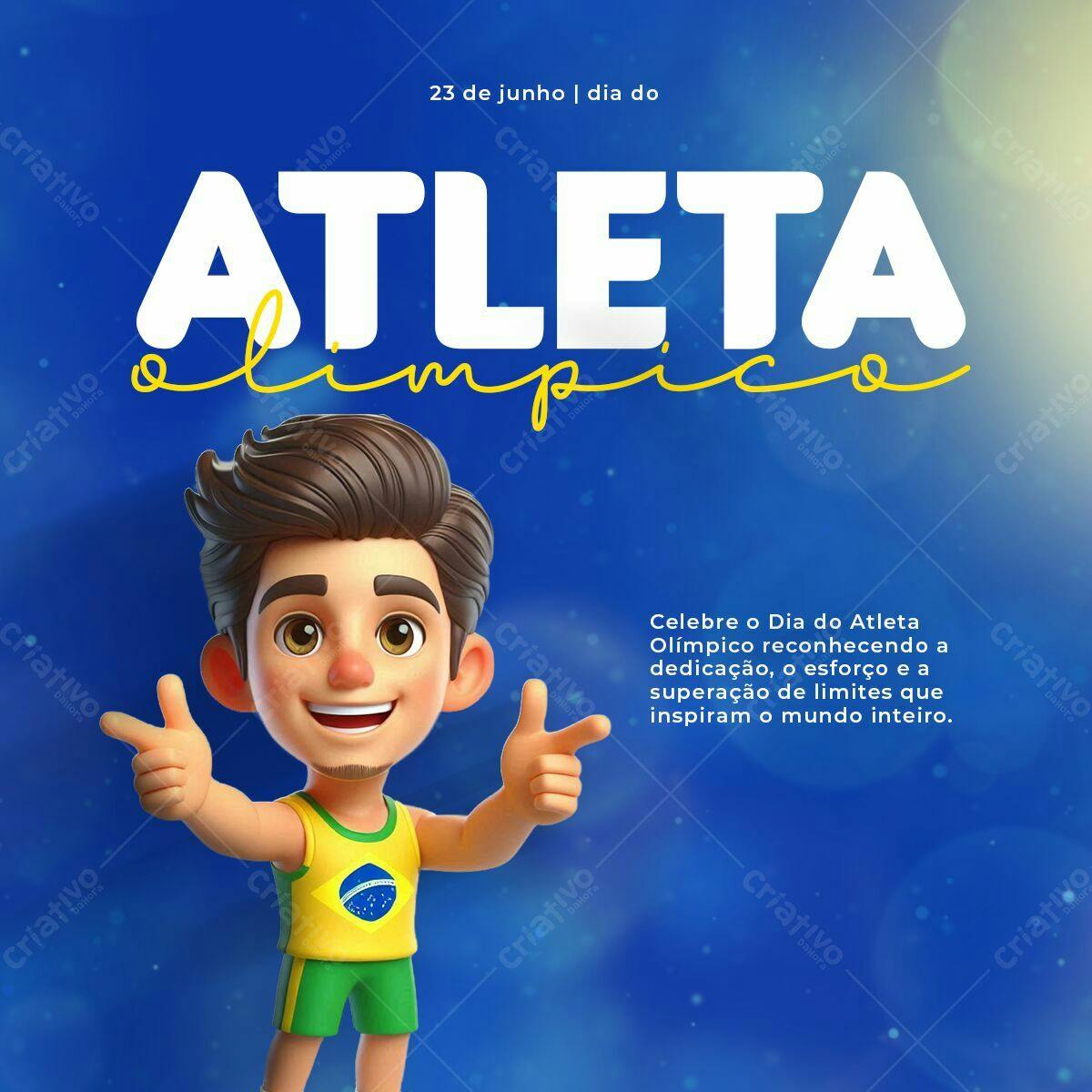 Post para o Dia do Atleta Olímpico PSD Editável