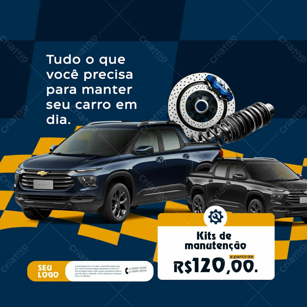 5 Social Media Peças De Carro Psd Editável