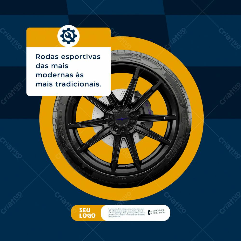 9 Social Media Peças De Carro Psd Editável