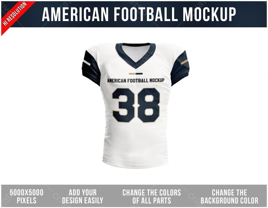 Camiseta de Futebol Americano PSD Editável