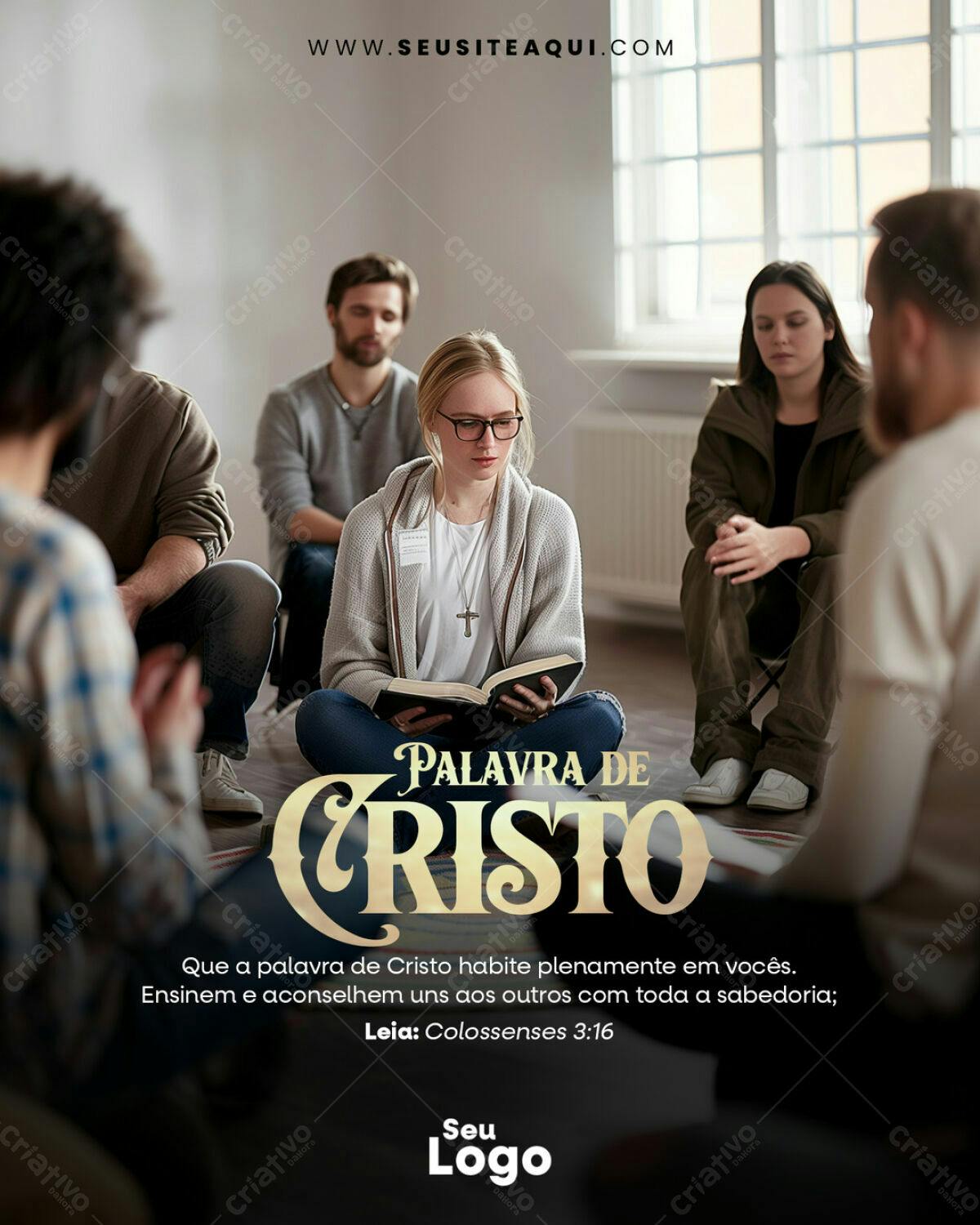 Flyer para Culto Cristão PSD Editável