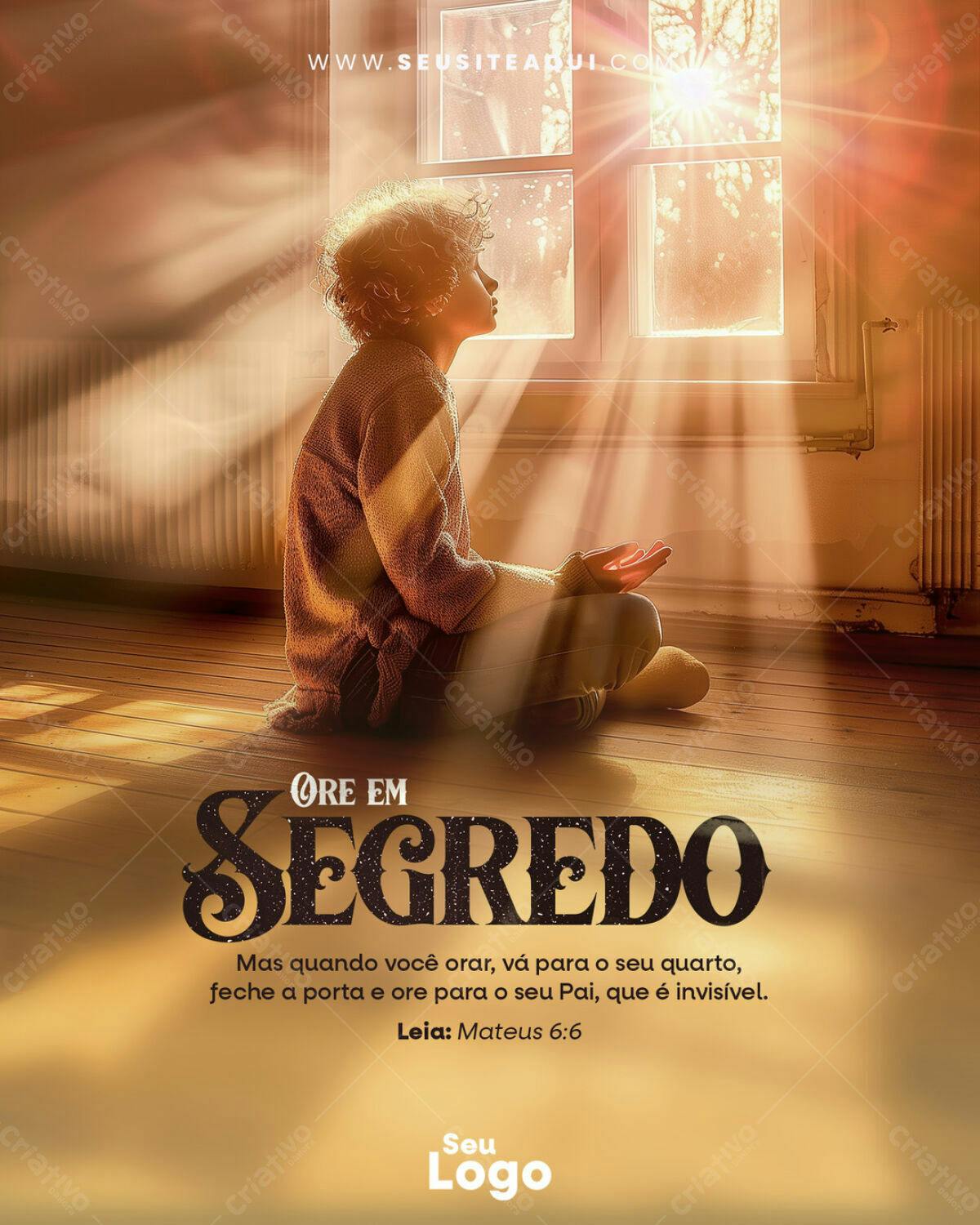 Poster para Culto Infantil PSD Editável