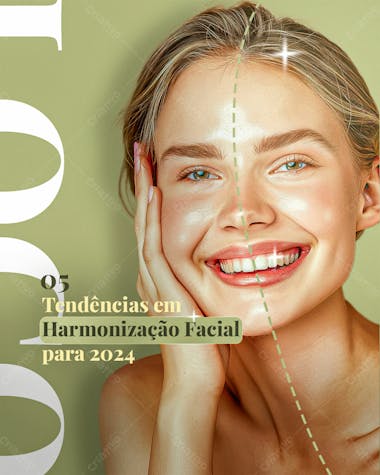 05 tendências de harmonização facial para 2024 psd editável