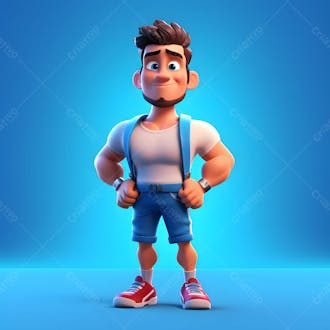 Kamranch 1 a gym men 3d cartoon character with blue background c e 40486ed 33ca 4e 9f 9570 ef 2c 4f 540de 5