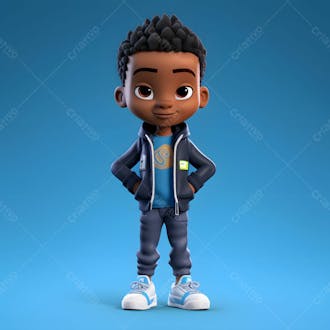 Kamranch 1 a little fashion black boy 3d cartoon character with 800b 9da 2 7bd 7 41ca 9c 07 083f 4111e 707