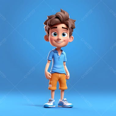 Menino personagem de desenho animado 3d animado