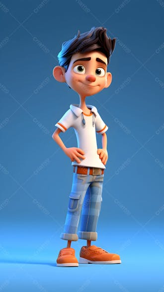 Personagem de desenho animado 3d de menino artista