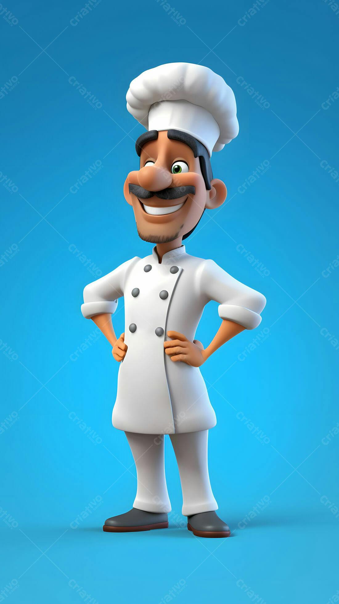 Chef de cozinha animado e sorridente