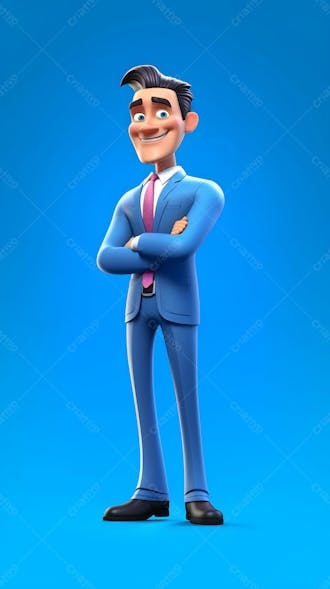 Kamranch 1 men manager 3d cartoon character full lenght with blu e 6f 4151a 2716 4332 a 6b 7 bac 9244a 2276