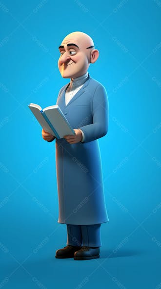 Personagem de desenho animado 3d do homem padre