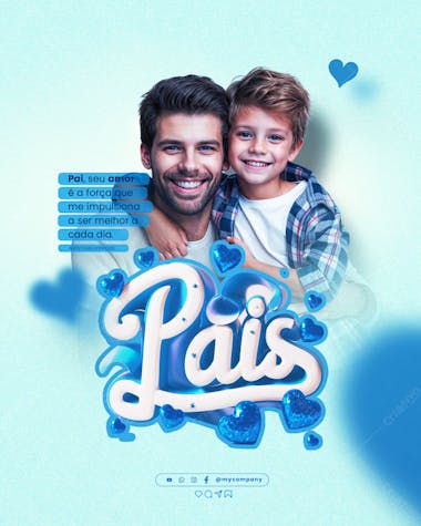 Dia dos pais 11 de agosto campanha social media flyer psd editável 06 1 feed