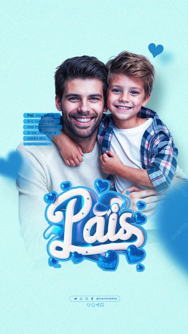 Dia dos pais 11 de agosto campanha social media flyer psd editável 06 stories