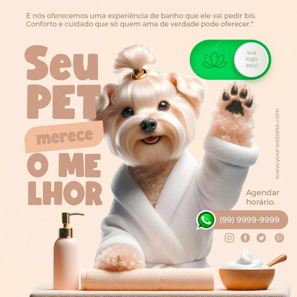 Flyer Spa Petshop Banho