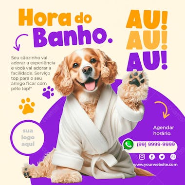 Social media hora do banho petshop