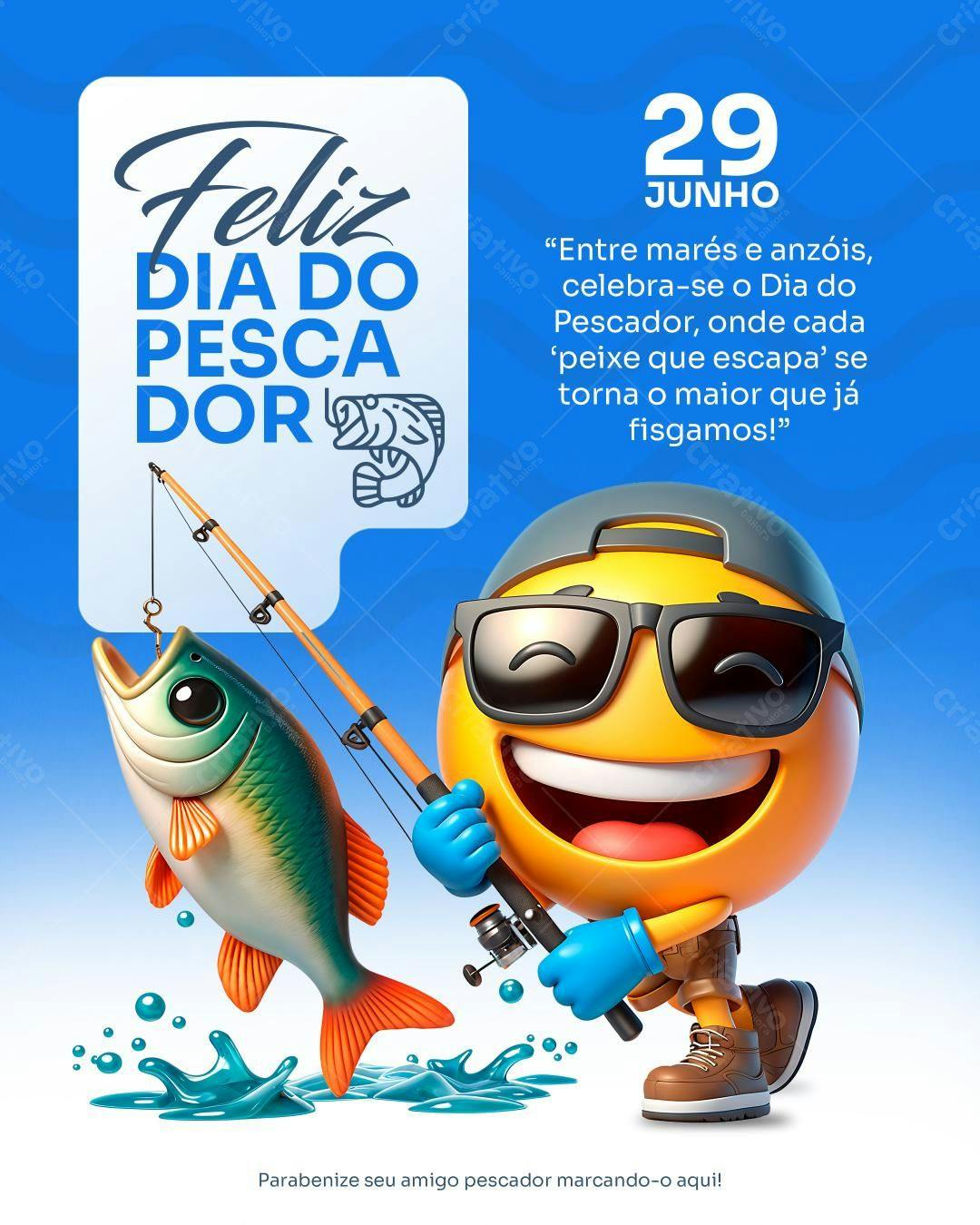 Post para Dia do Pescador PSD Editável