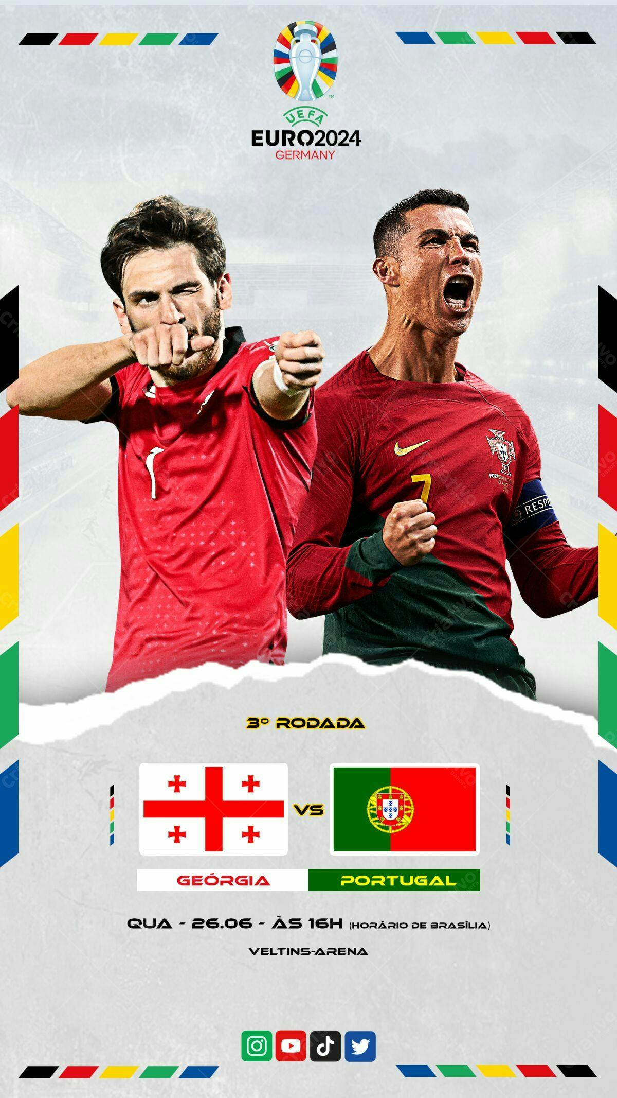Flyer Jogo de Futebol Portugal x Georgia PSD Editável