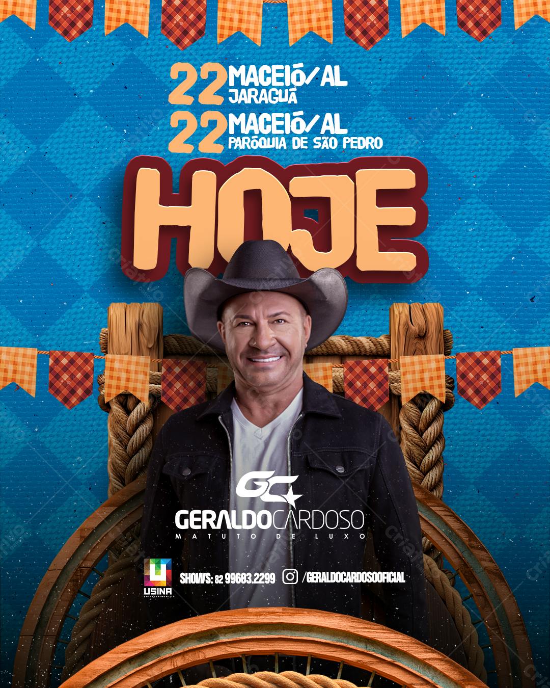 Flyer Festa Junina Geraldo Cardoso PSD Editável