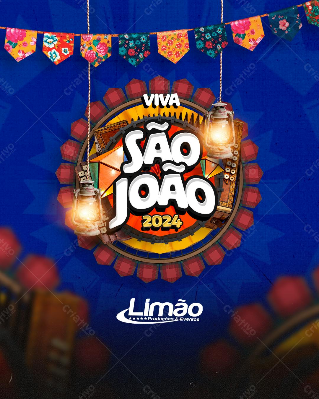 Flyer Festa Junina São João 2024 PSD Editável