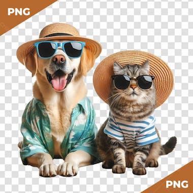 Cachorro e gato animal de estimação png transparente