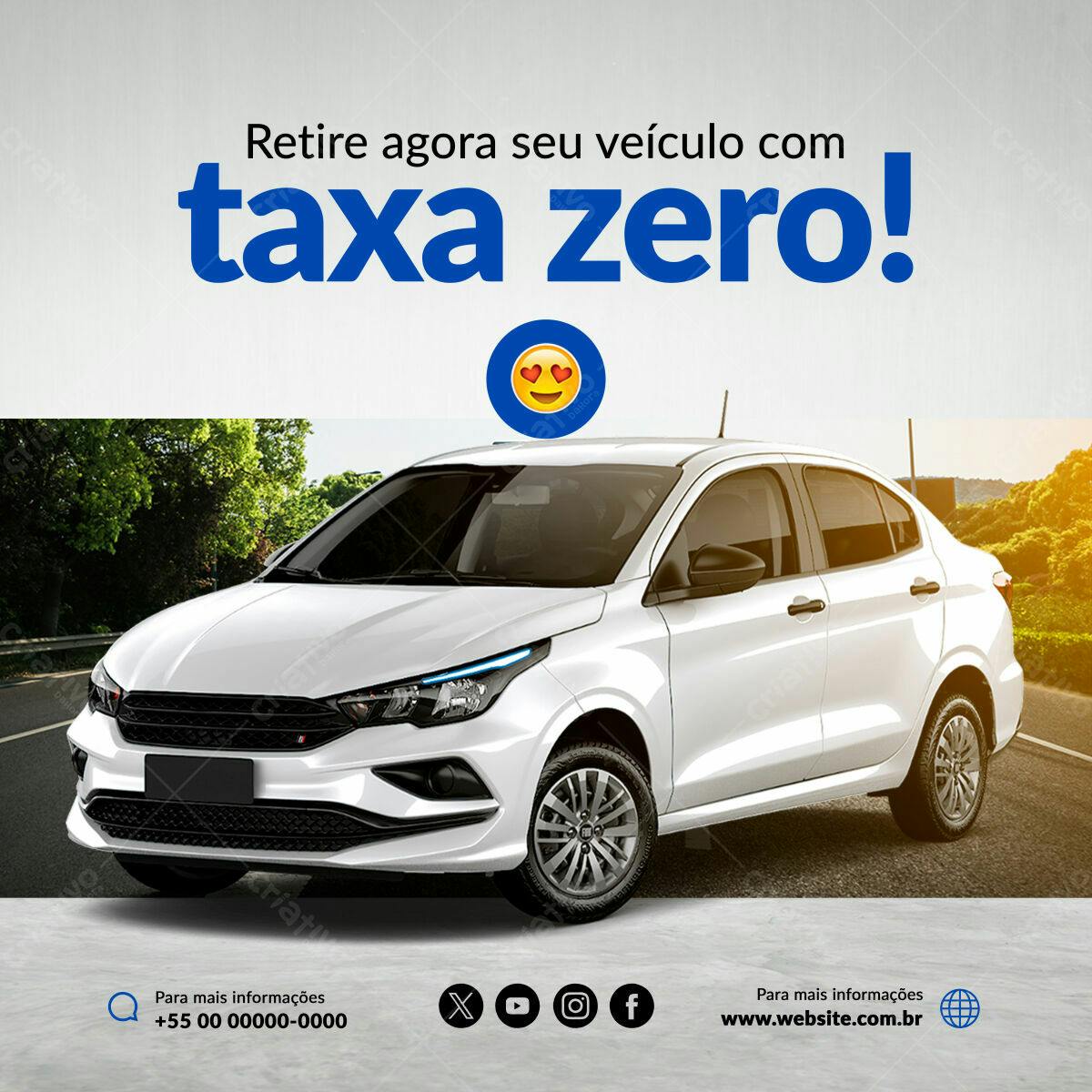 Banner Promoção Taxa Zero Carro PSD Editável