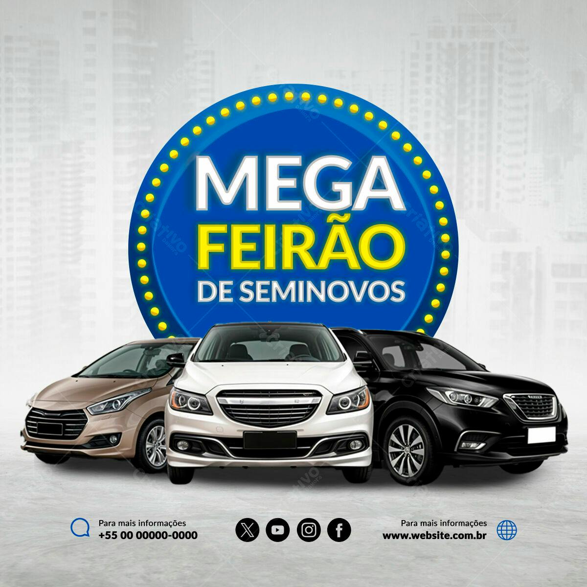 Flyer Mega Feirão de Seminovos PSD Editável