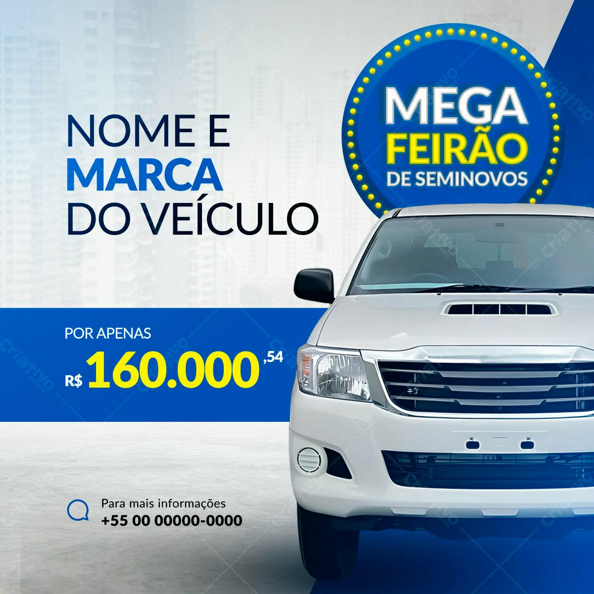 Flyer para Mega Feirão de Seminovos PSD Editável
