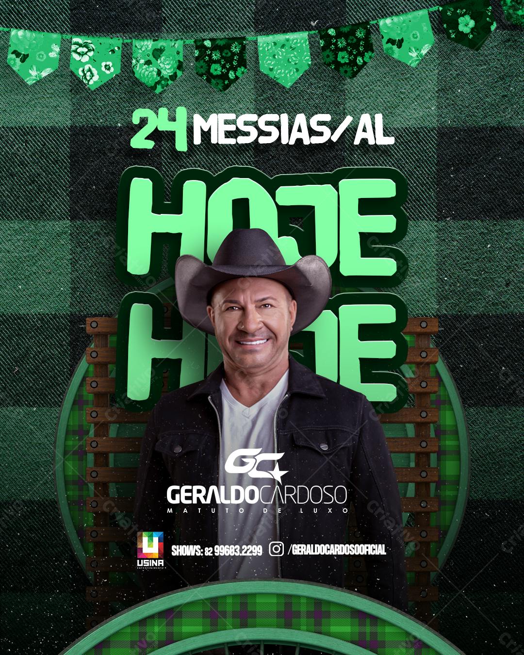Flyer Show Geraldo Cardoso em Messias AL PSD Editável